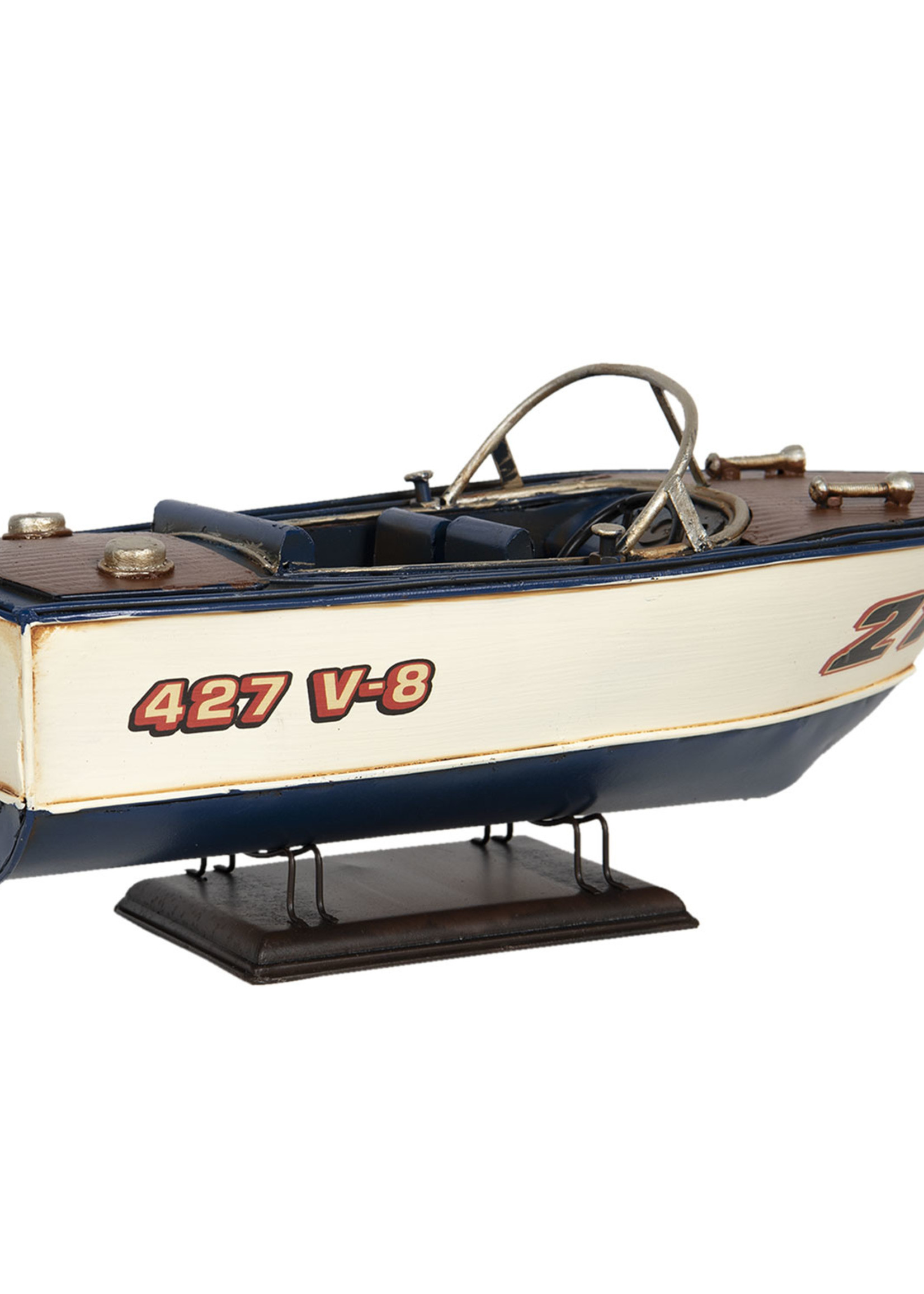 Clayre & Eef Décoration modèle bateau 31*13*13 cm 6Y4259