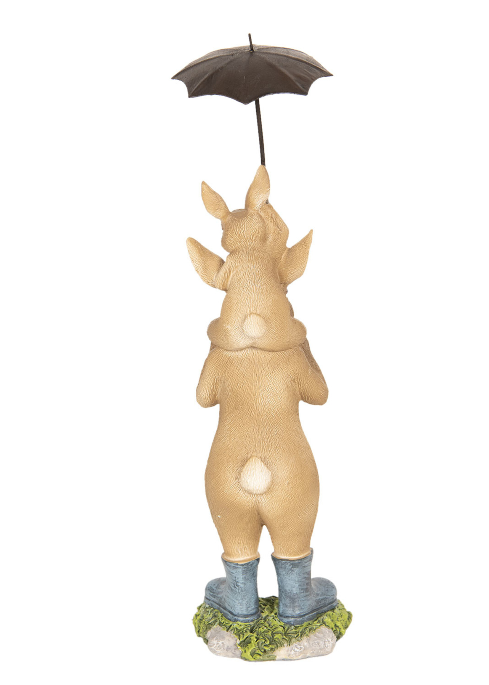 Clayre & Eef Decoratie konijnen onder paraplu 8*7*25 cm 6PR2599