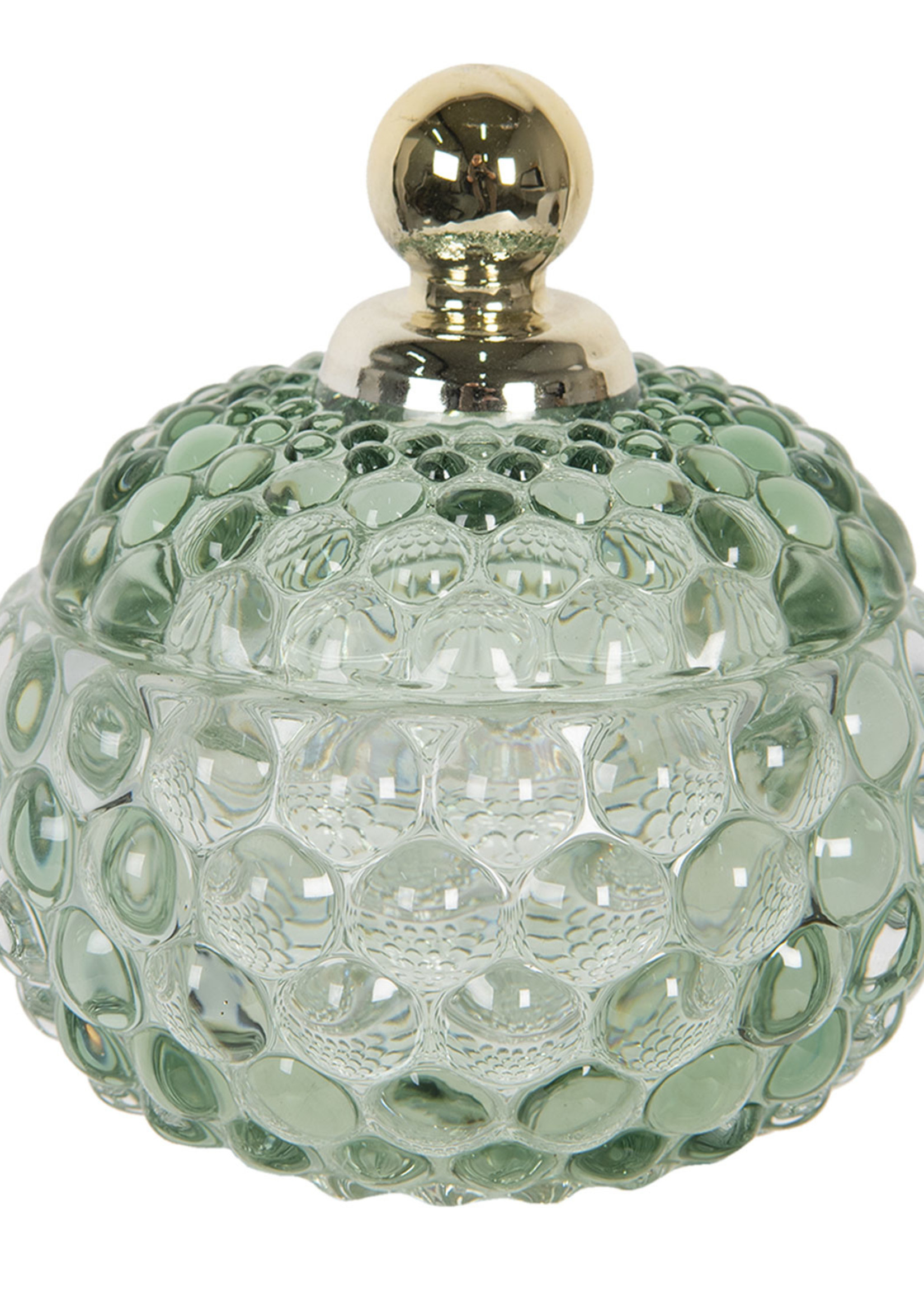 Clayre & Eef Schaaltje met deksel Ø 10*11 cm 6GL2949GR