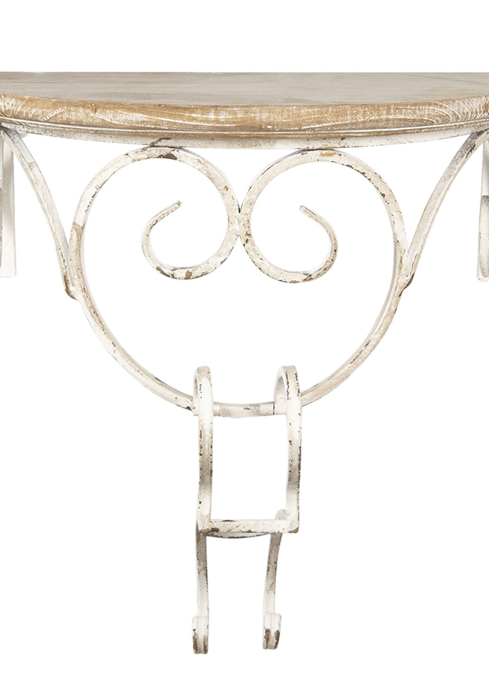 Clayre & Eef Étagère mural de fer et bois 58*29*55 cm 50412