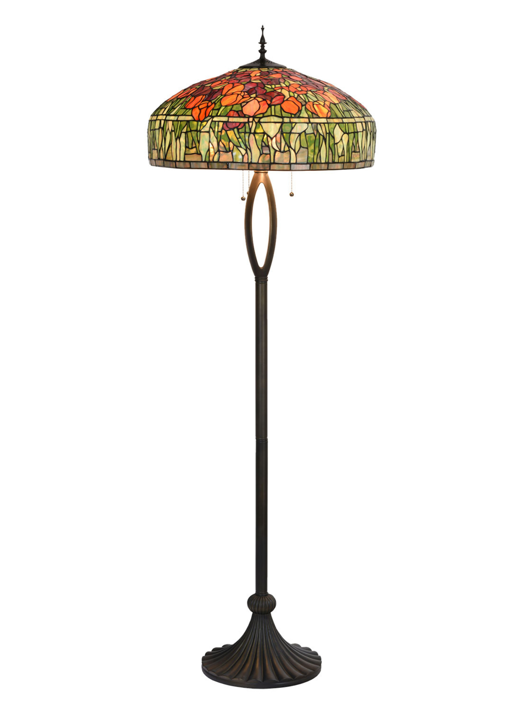 Clayre & Eef Lampadaire Tiffany Ø 56*165 cm E27/max 3*60W 5LL-6041