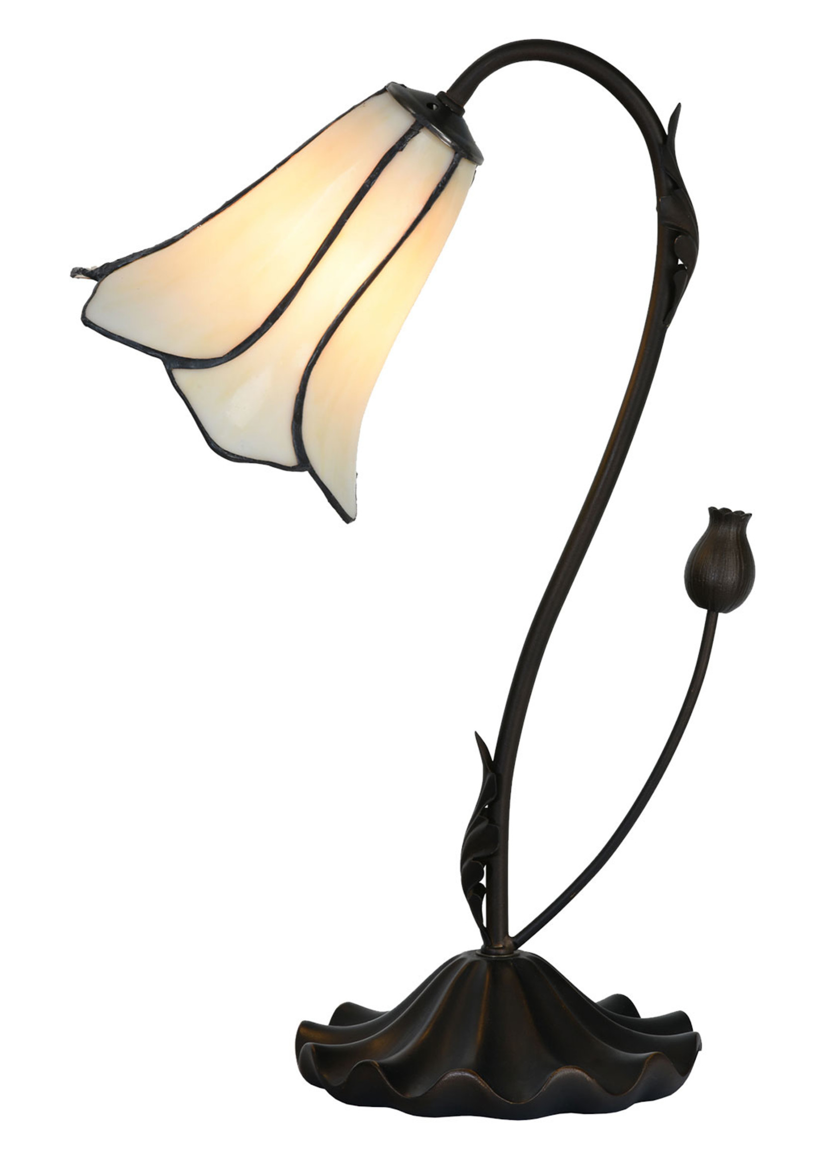 Clayre & Eef Tafellamp Tiffany Ø 17*43 cm E14/max 1*25W 5LL-6046