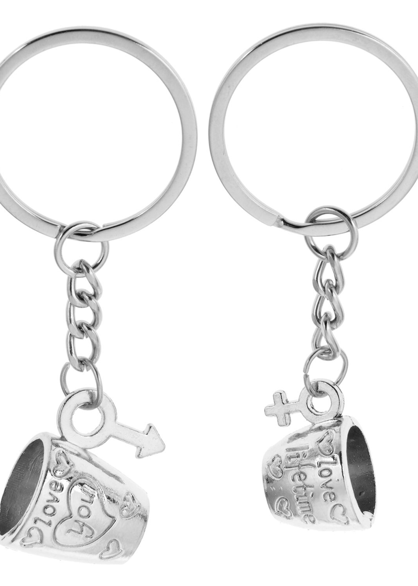 Clayre & Eef Porte-clés amitie couleur argentée MLKCH0339