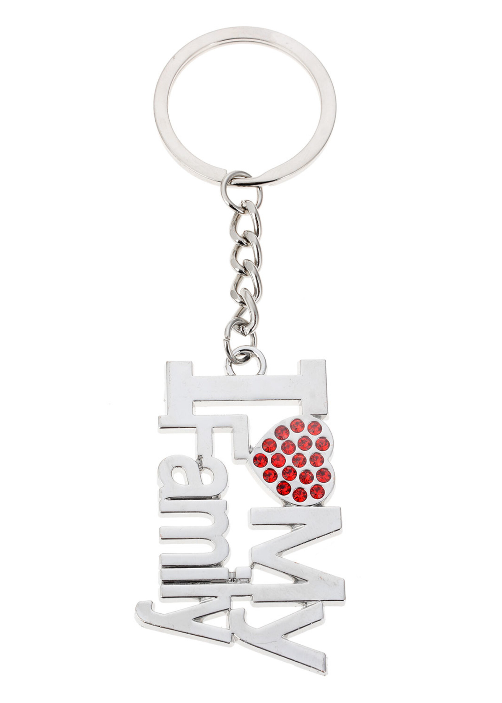 Clayre & Eef Sleutelhanger zilverkleurig MLKCH0347