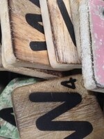 houten letters & tekens Scrabble Letter W