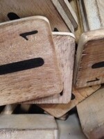 houten letters & tekens Scrabble Letter I