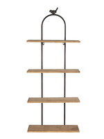 Clayre & Eef Étagère mural de fer et bois 36*14*90 cm 50432