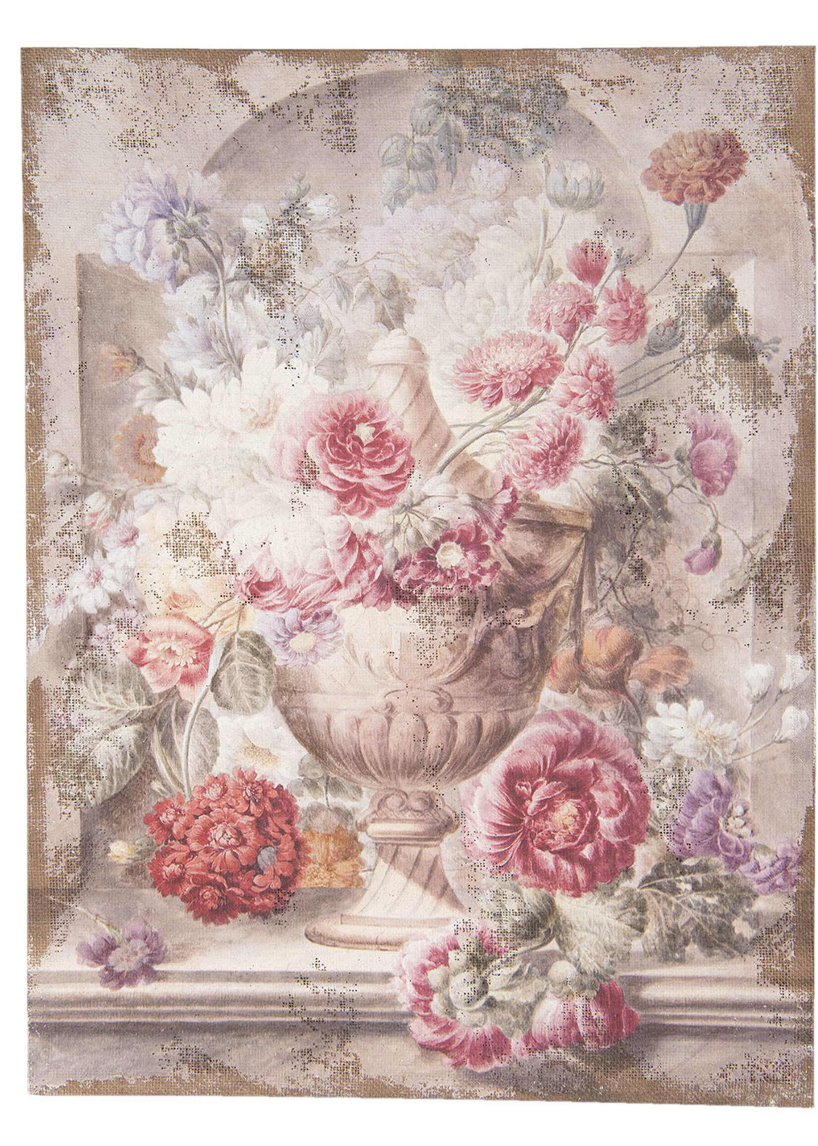 Clayre & Eef Schilderij vaas met bloemen 55*3*73 cm 50455