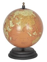 Clayre & Eef - wereldbol/globe 20*15*15 cm - rood - metaal / kunststof - rond - wereld - 64121 64121