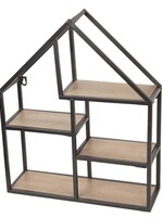 Clayre & Eef Étagère murale de fer et bois 40*14*50 cm 64299