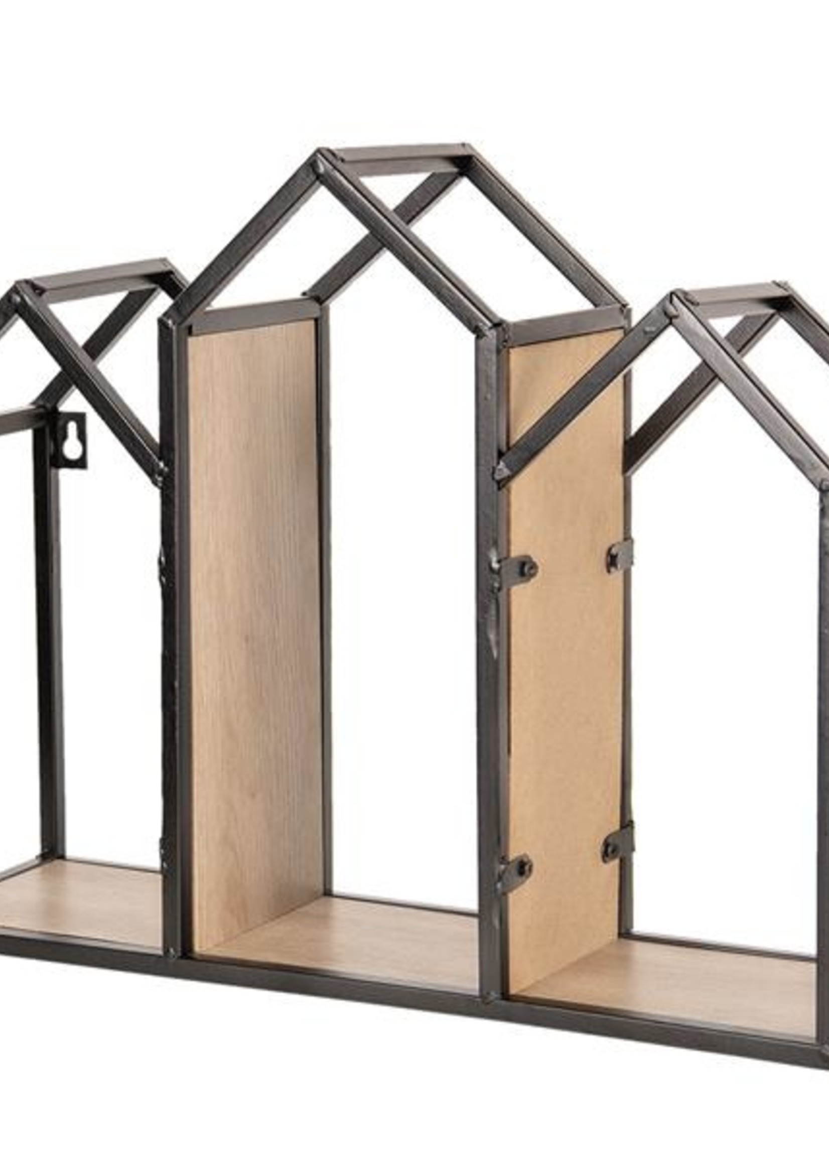 Clayre & Eef Wandrek metaal en hout 46*14*36 cm 64300