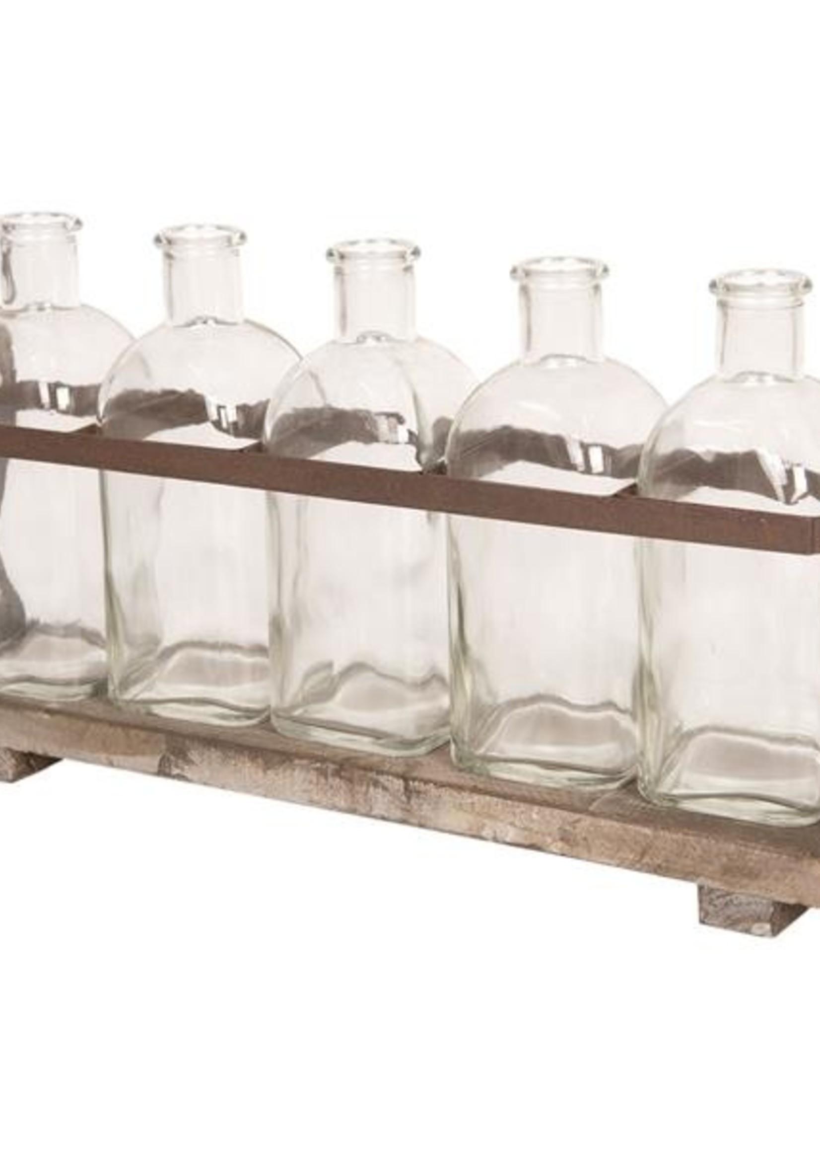 Clayre & Eef Support en métal avec vases (5) 42*9*22 cm 64303