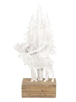Clayre & Eef Decoratie kerstboom met eland 13*8*28 cm 64312