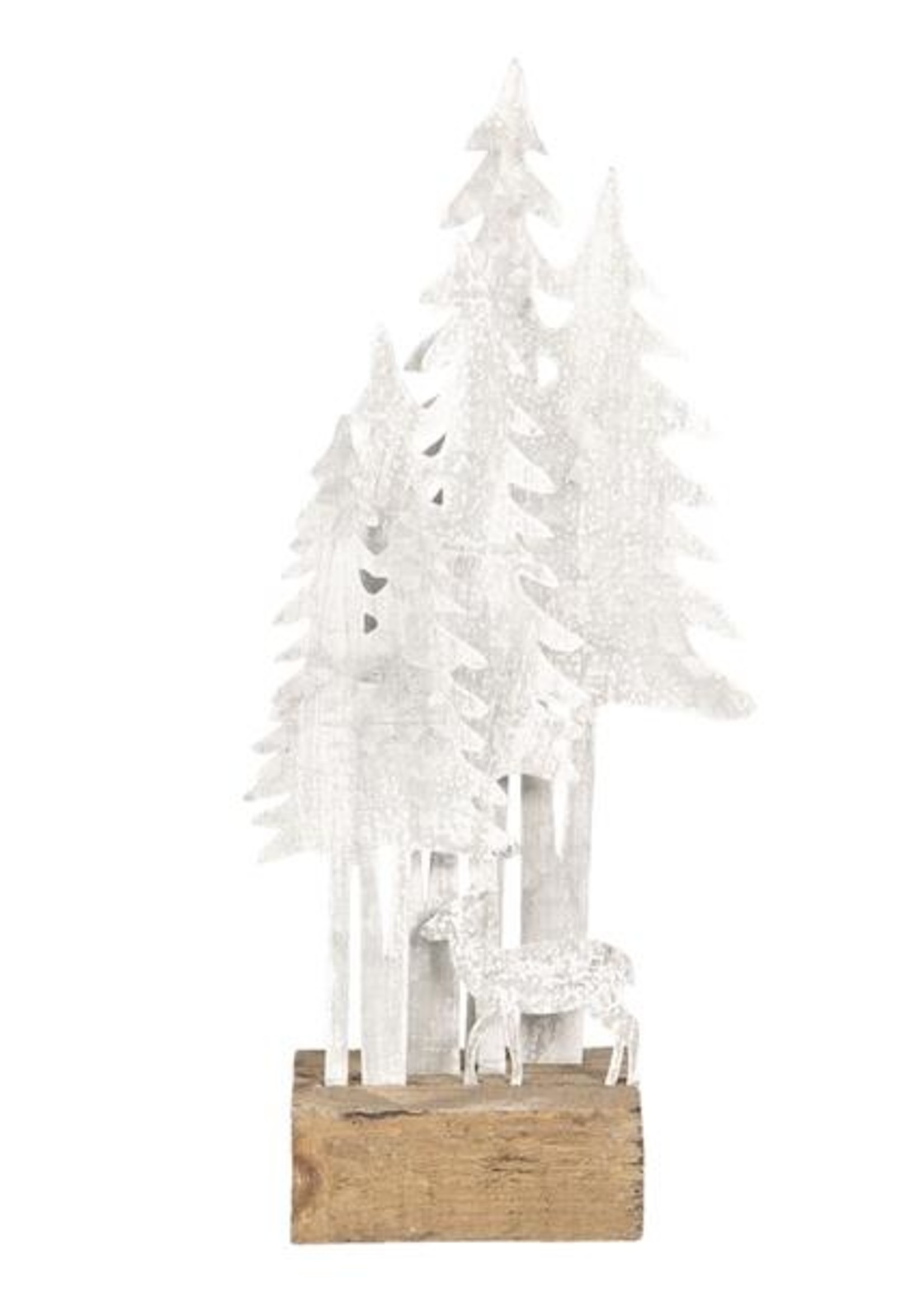 Clayre & Eef Décoration arbres et cerf 17*8*34 cm 64313