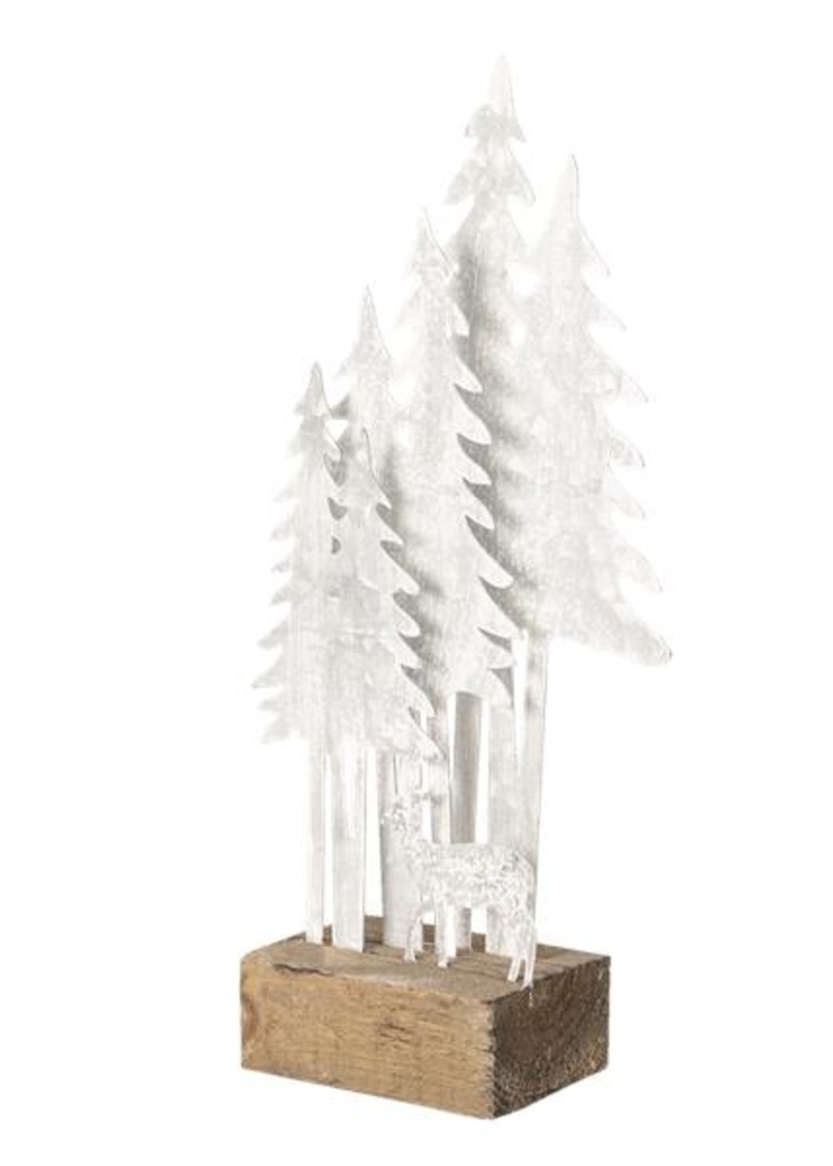 Clayre & Eef Decoratie bomen en hert 17*8*34 cm 64313