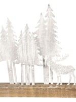 Clayre & Eef Decoratie kerstboom met eland 30*8*34 cm 64314