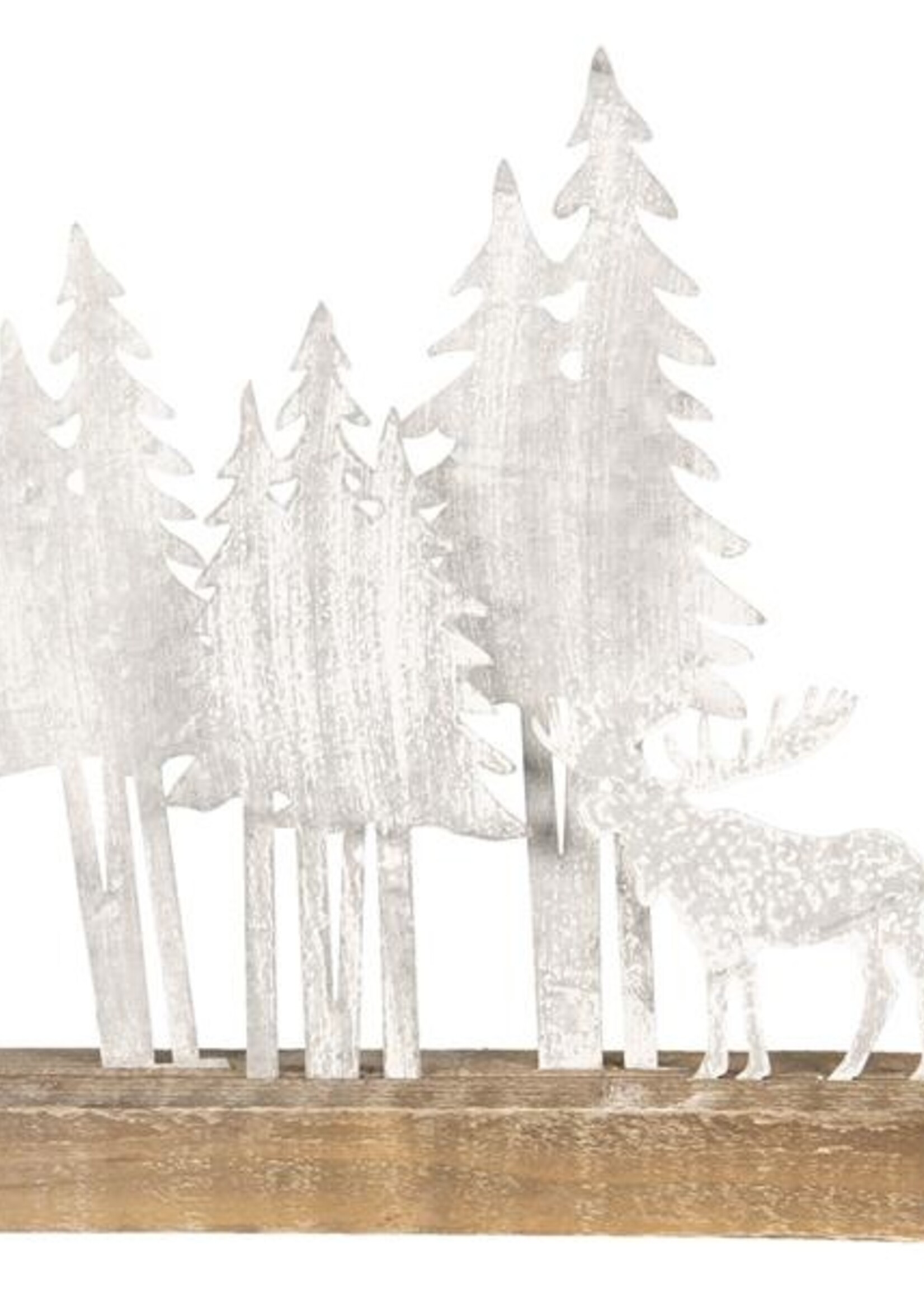 Clayre & Eef Decoratie kerstboom met eland 30*8*34 cm 64314