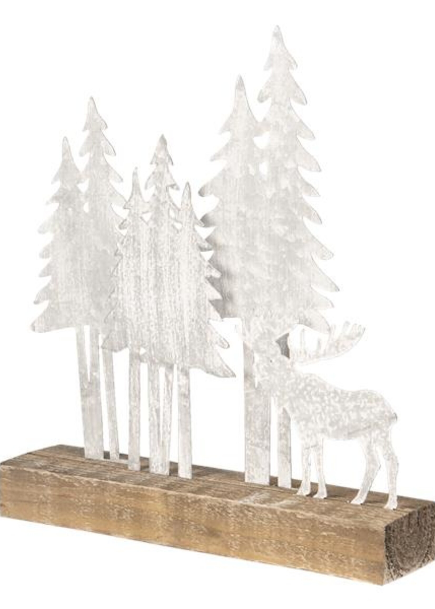 Clayre & Eef Decoratie kerstboom met eland 30*8*34 cm 64314