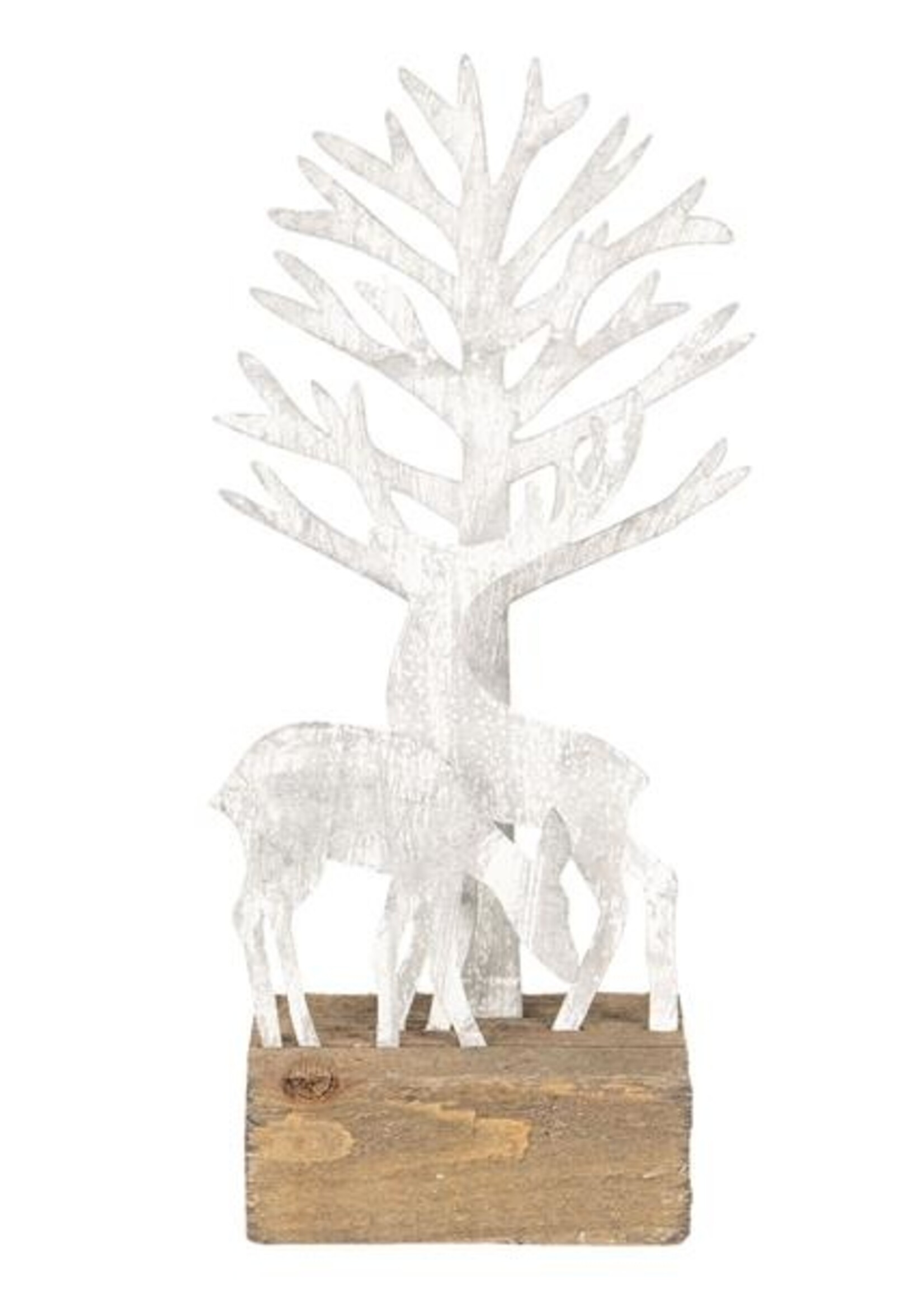 Clayre & Eef Décoration arbre et cerfs 12*8*27 cm 64315