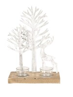 Clayre & Eef Waxinelichthouder met bomen en hert 20*10*29 cm 64316