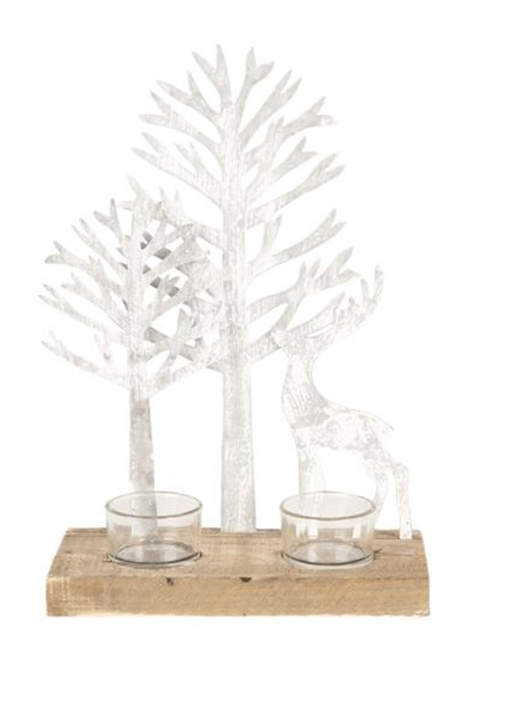Clayre & Eef Waxinelichthouder met bomen en hert 20*10*29 cm 64316