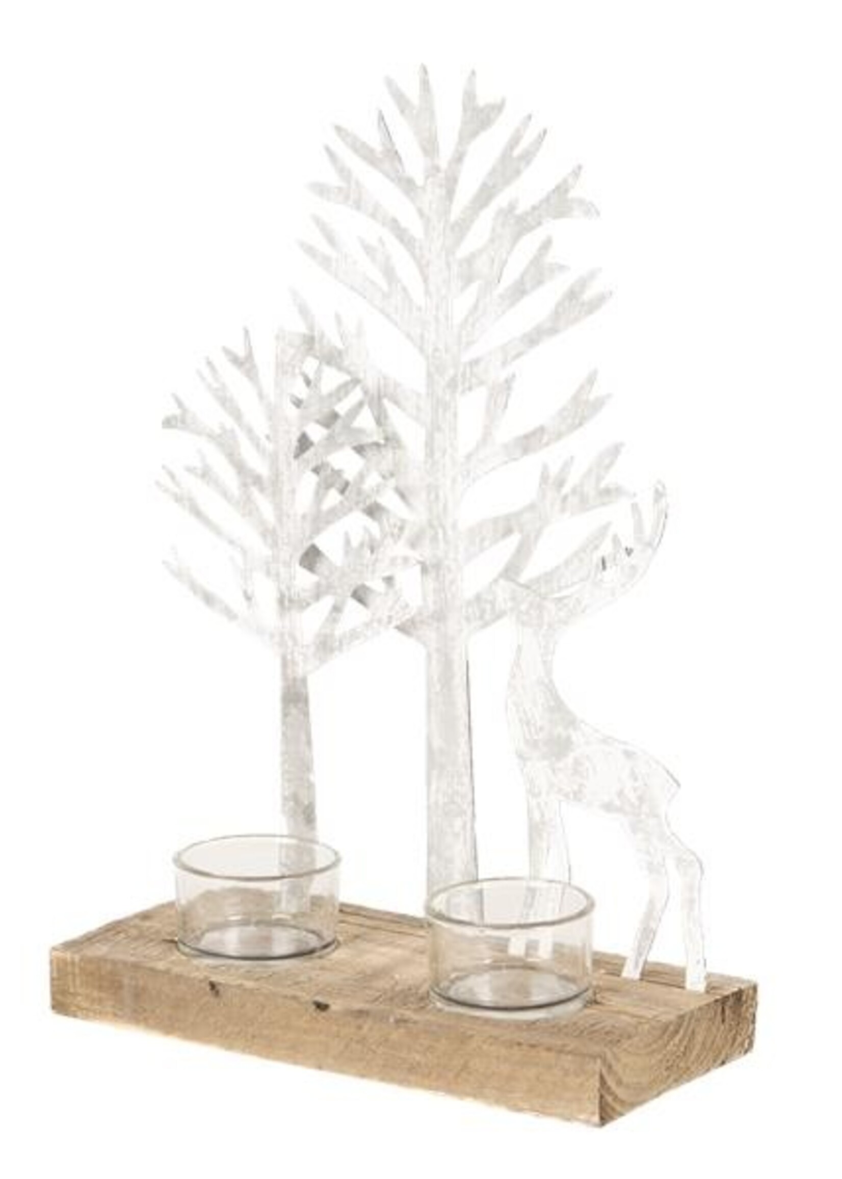 Clayre & Eef Photophore avec arbres et cerf 20*10*29 cm 64316