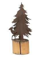 Clayre & Eef Décoration arbres et cerf 16*10*32 cm 64324