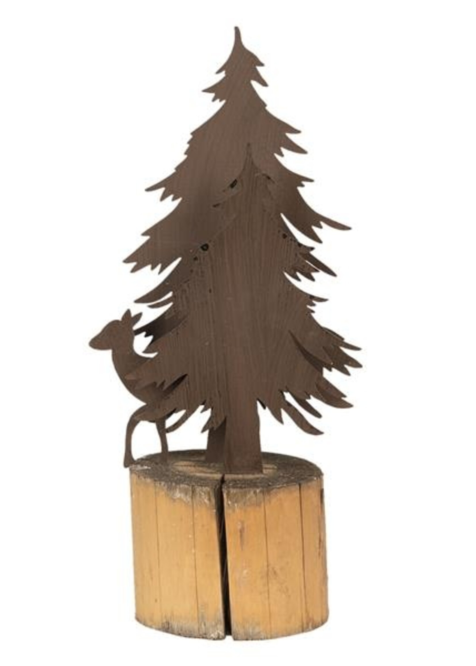 Clayre & Eef Decoratie bomen en hert 16*10*32 cm 64324