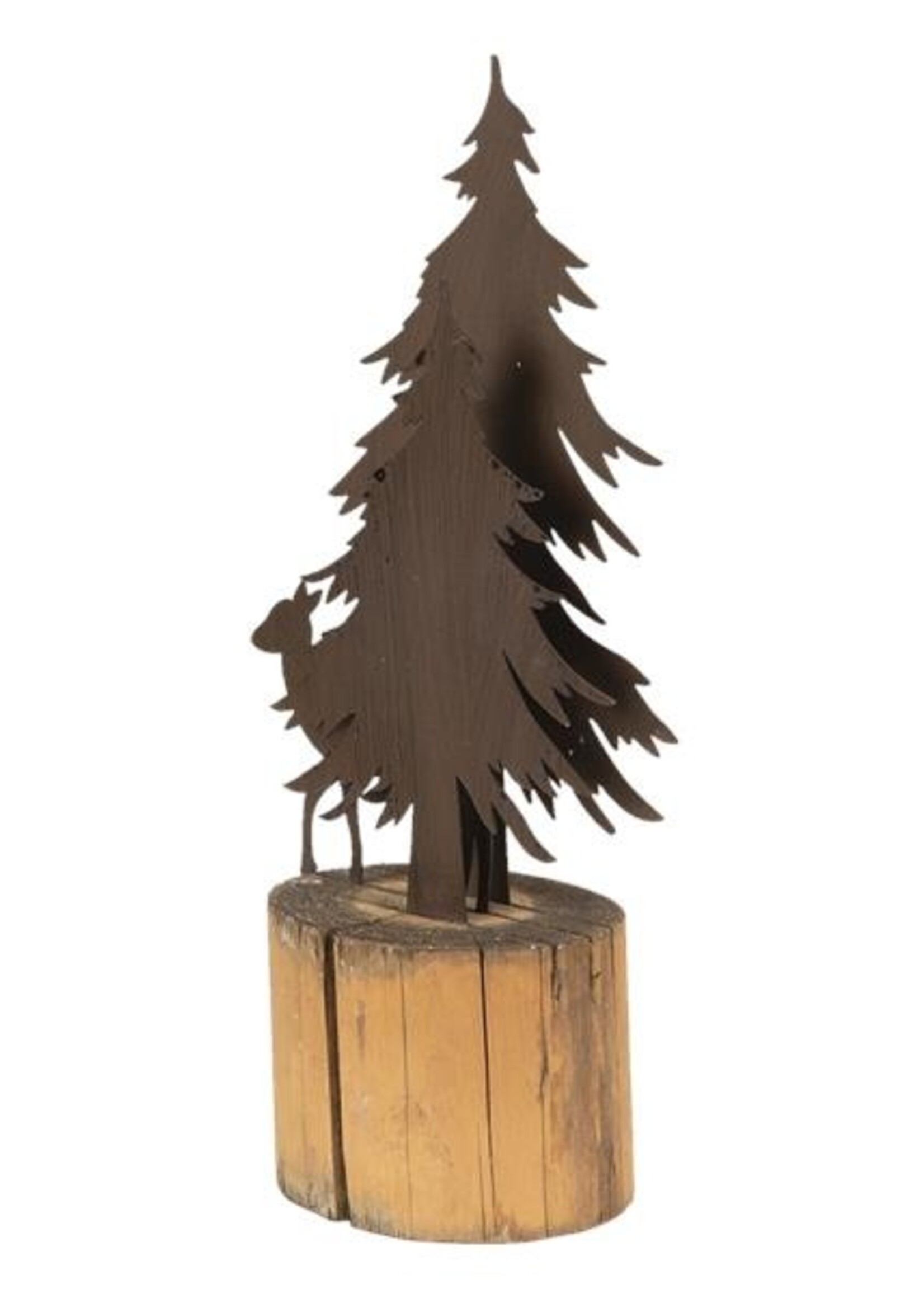 Clayre & Eef Décoration arbres et cerf 16*10*32 cm 64324