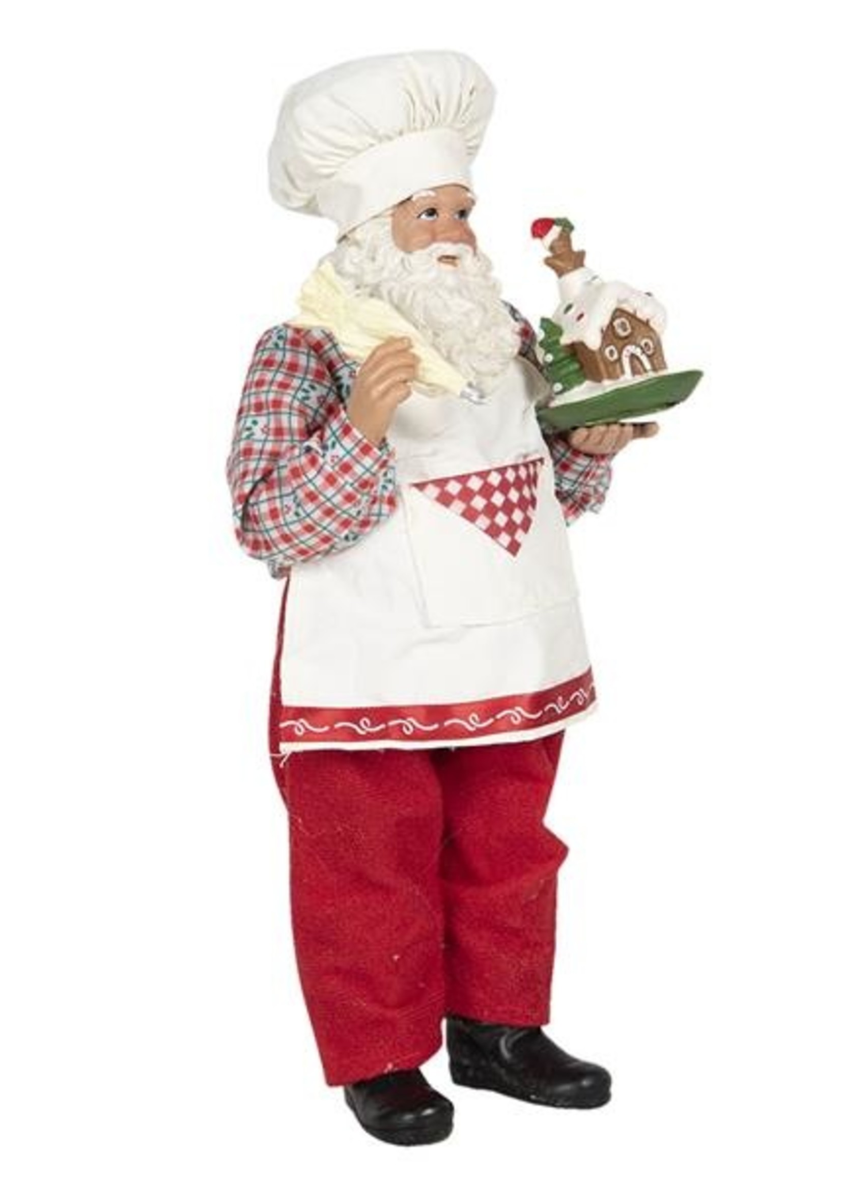 Clayre & Eef Decoratie kerstman 13*10*28 cm 64648