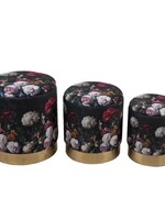 Clayre & Eef Hocker (3) met opbergvak Ø 40*45 / Ø 35*40 / Ø 30*35 cm 64729