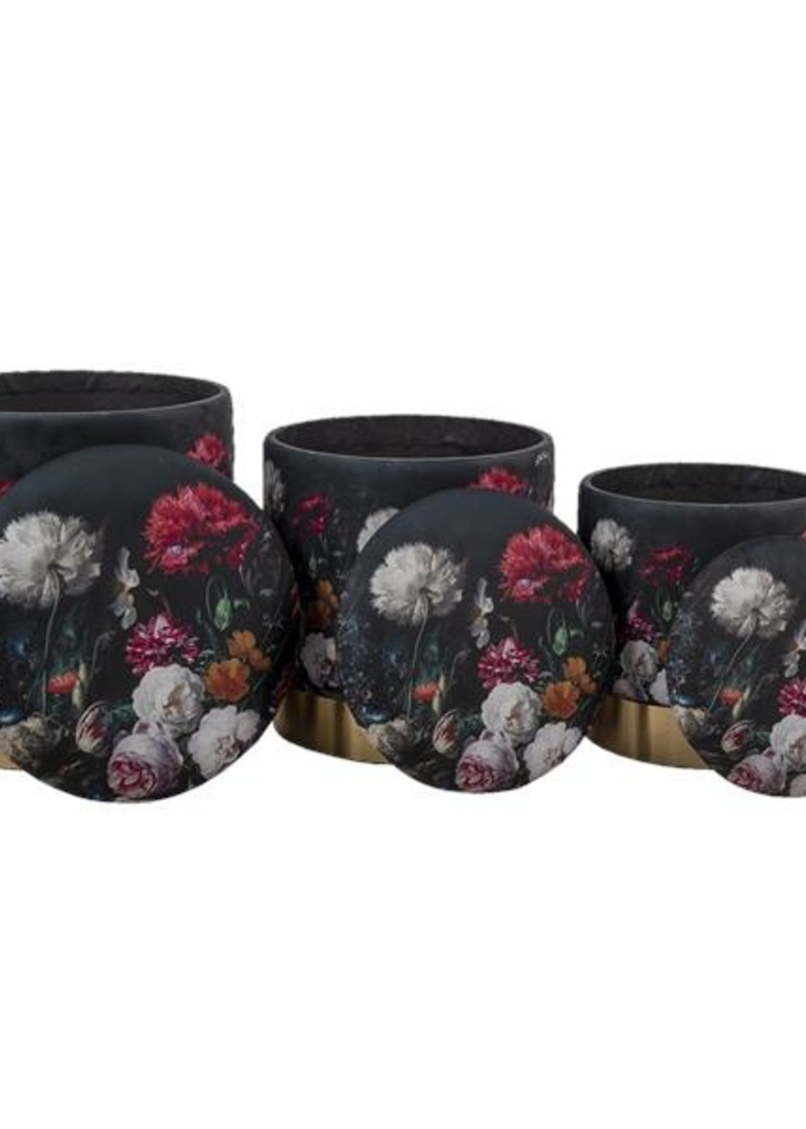 Clayre & Eef Repose-pieds(3) avec le stockage Ø 40*45 / Ø 35*40 / Ø 30*35 64729