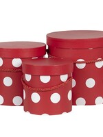 Clayre & Eef Boite de chapeau (3) Ø 18*17 / Ø 15*15 / Ø 12*12 cm 64739