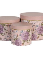 Clayre & Eef Boite de chapeau (3) Ø 20*17 / Ø 17*15 / Ø 14*13 cm 64742