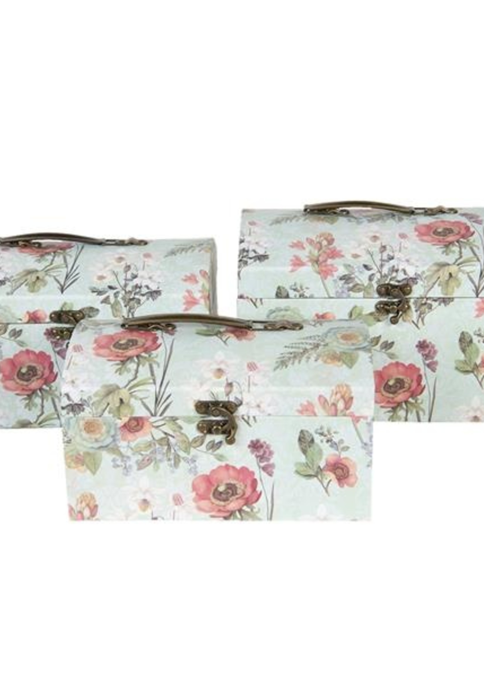 Clayre & Eef Décoration valise (3) 26*18*16/24*16*14/22*14*12 cm 64748