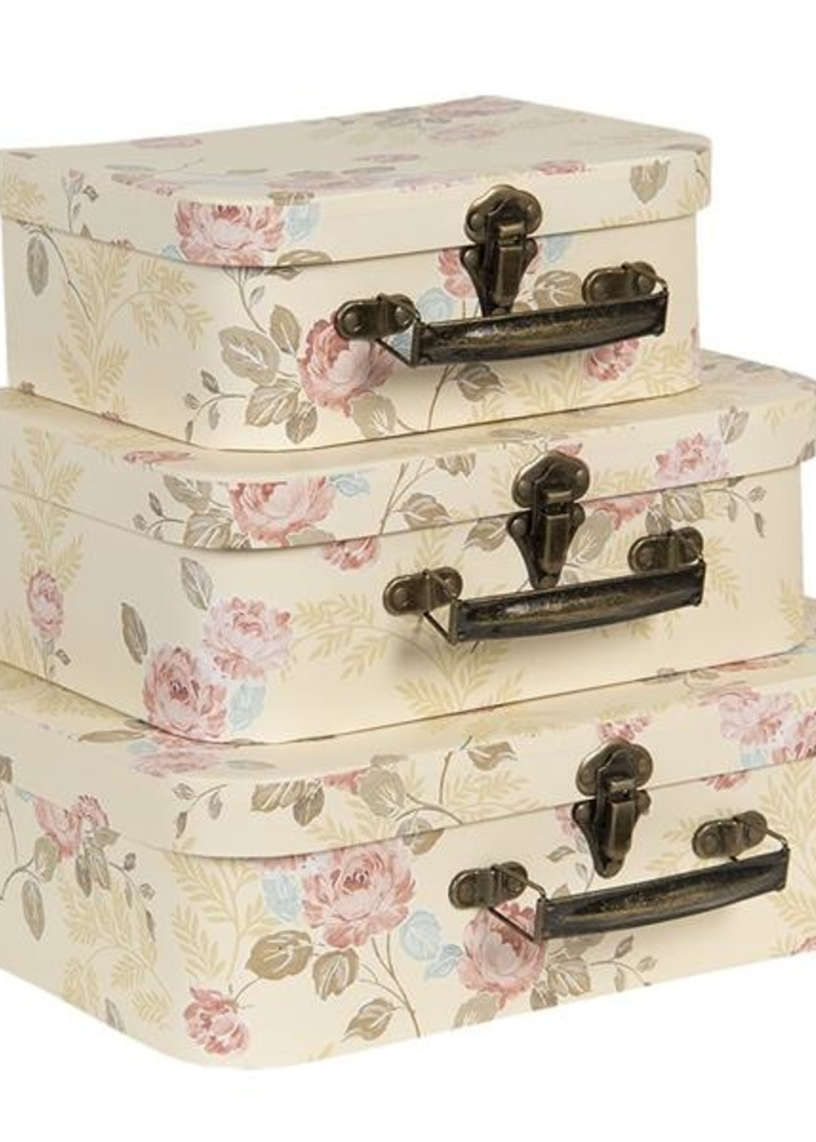 Clayre & Eef Decoratie koffer (3) 30*21*9/25*18*9/20*16*8 cm 64752