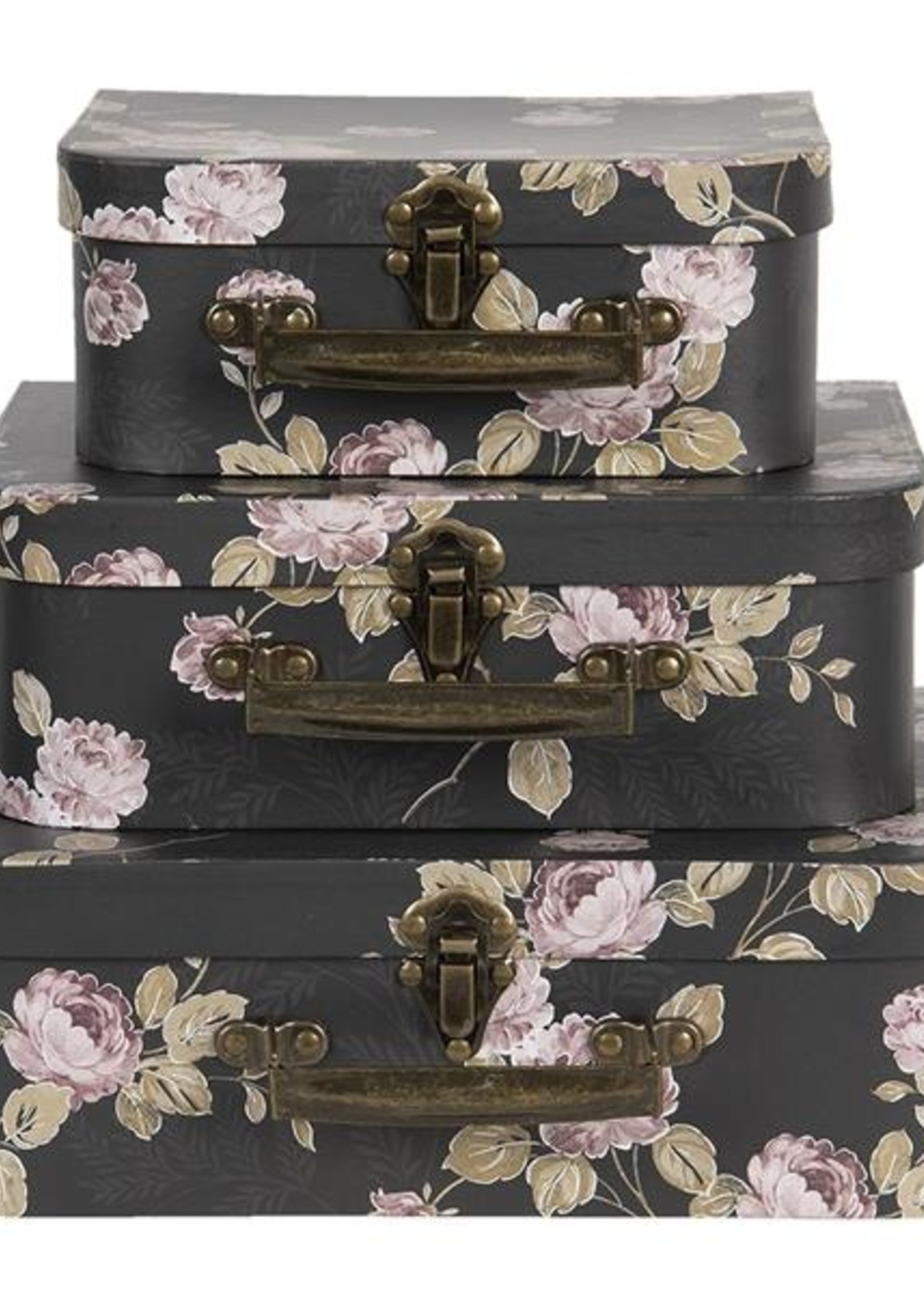 Clayre & Eef Décoration valise (3) 30*21*9/25*18*9/20*16*8 cm 64754