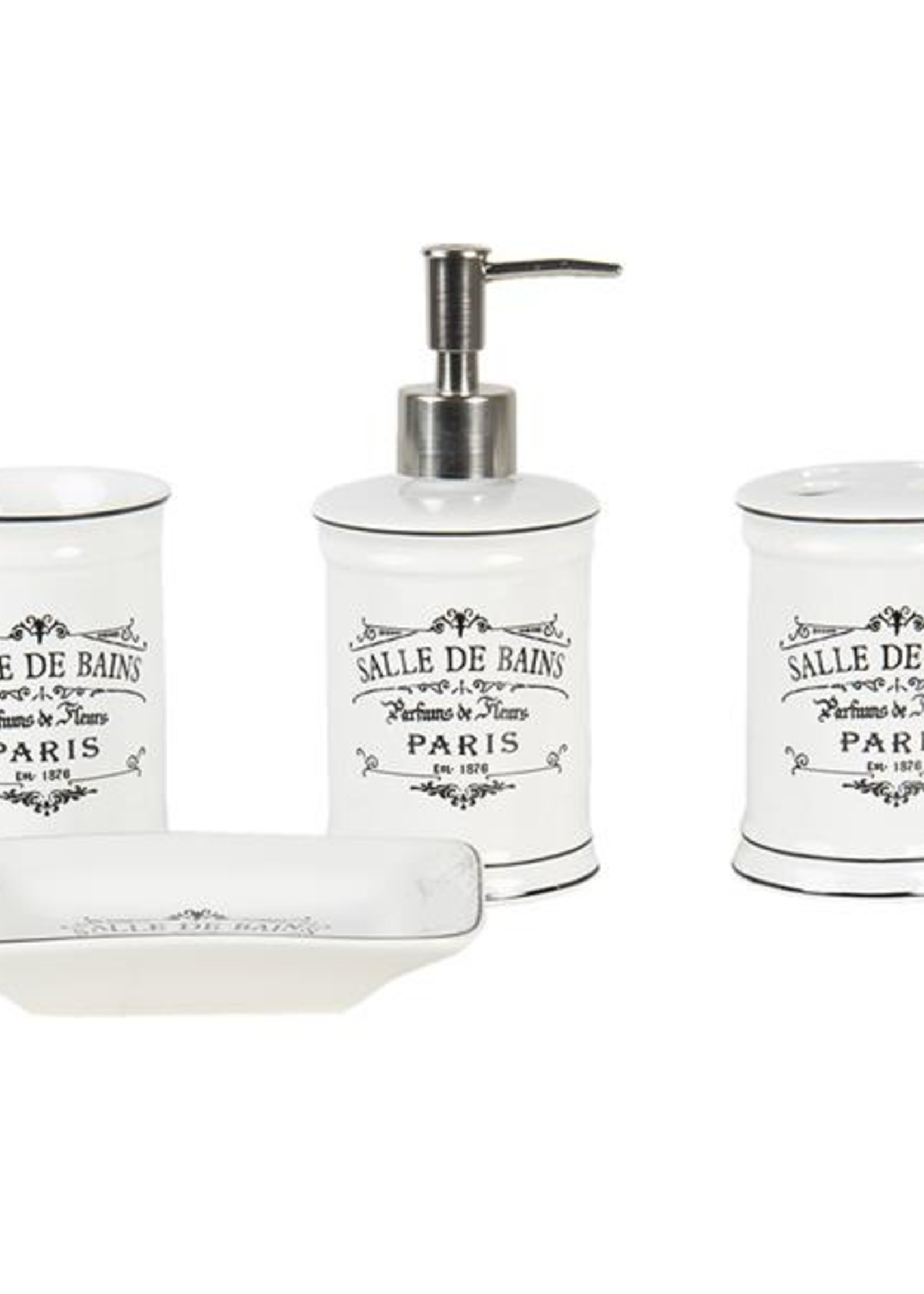 Clayre & Eef Set de bain (4) 15*11*3 cm/8*8*19 cm/8*8*13 cm/8*8*12 cm 64776