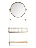 Clayre & Eef Miroir avec étagère et panier 42*13*100 cm 52S172
