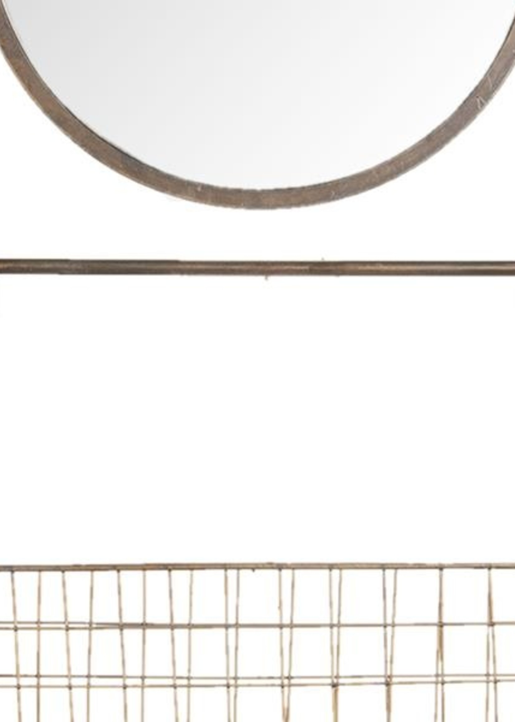 Clayre & Eef Miroir avec étagère et panier 42*13*100 cm 52S172