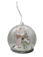 Clayre & Eef Boule de Noël renne et arbre de noël Ø 10*10 cm 6PR3483