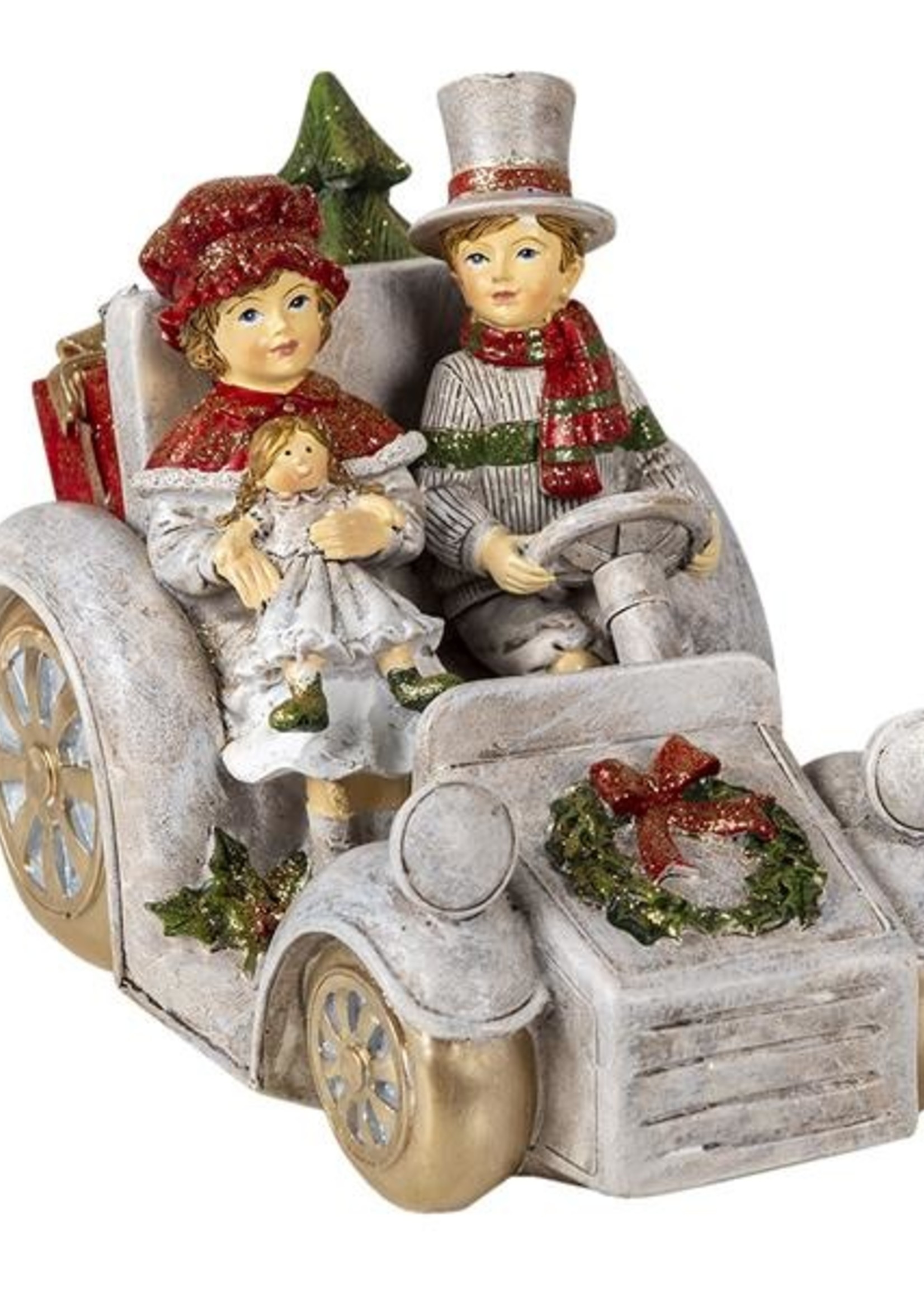 Clayre & Eef Decoratie kinderen in auto 22*13*16 cm 6PR3476