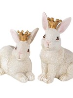 Clayre & Eef Décoration lapin (2) 8*9*12 / 12*8*10 cm 6PR3408