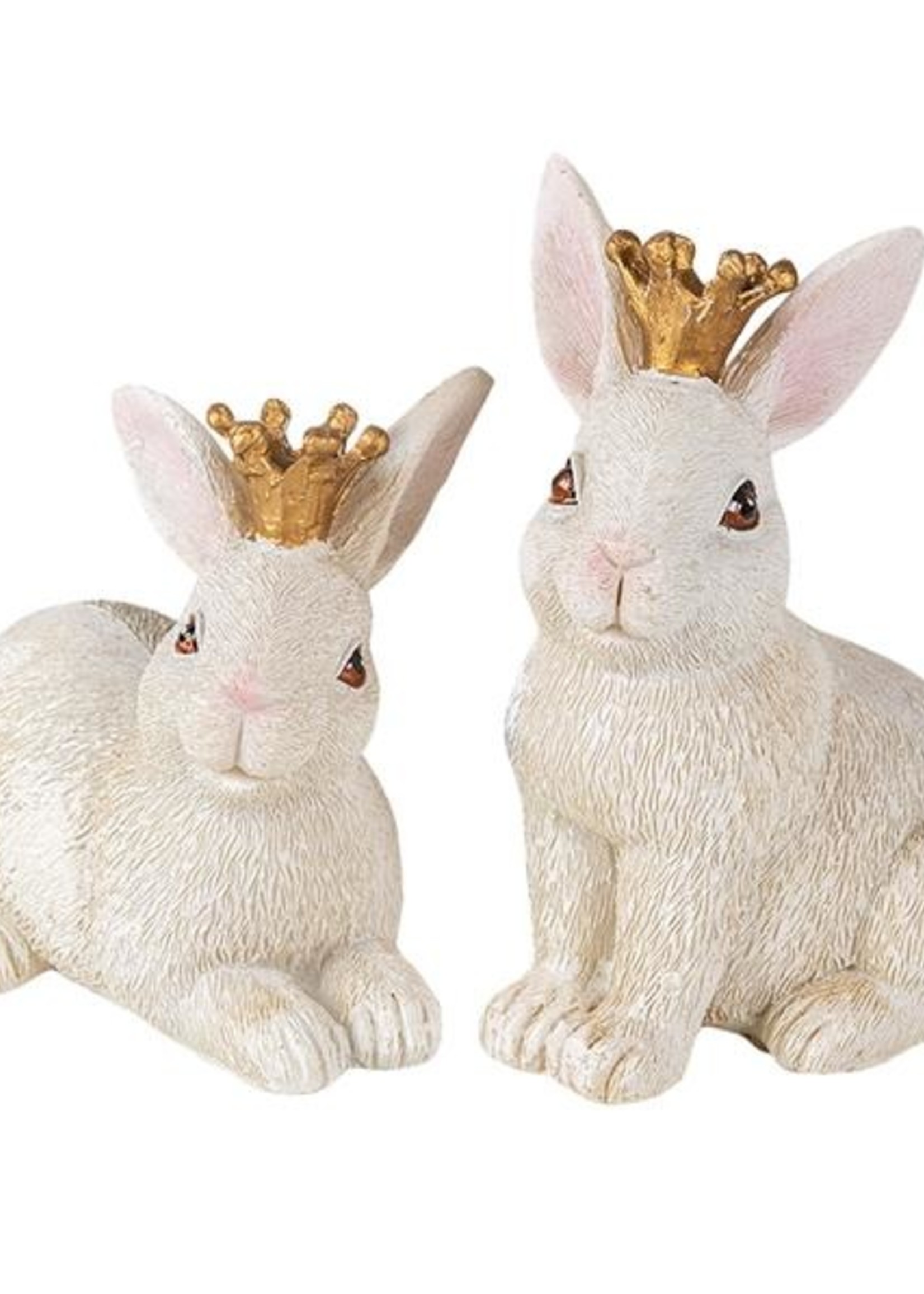Clayre & Eef Décoration lapin (2) 8*9*12 / 12*8*10 cm 6PR3408