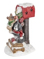 Clayre & Eef Décoration chiens à boîte aux lettres LED 22*19*35 cm 6MG0012