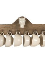 Clayre & Eef Étagère murale avec 6 tasses 48*9*17 cm 64537