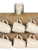 Clayre & Eef Étagère murale avec 6 tasses 33*9*35 cm 64539