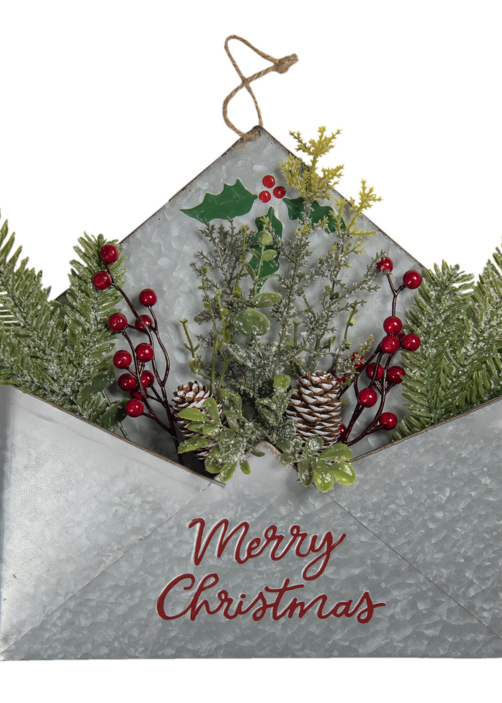 Clayre & Eef Decoratie hanger Merry Christmas 35*5*35 cm 64571