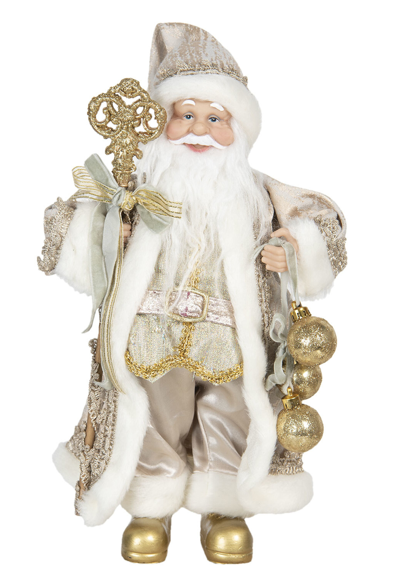 Clayre & Eef Decoratie kerstman 15*11*30 cm 64640