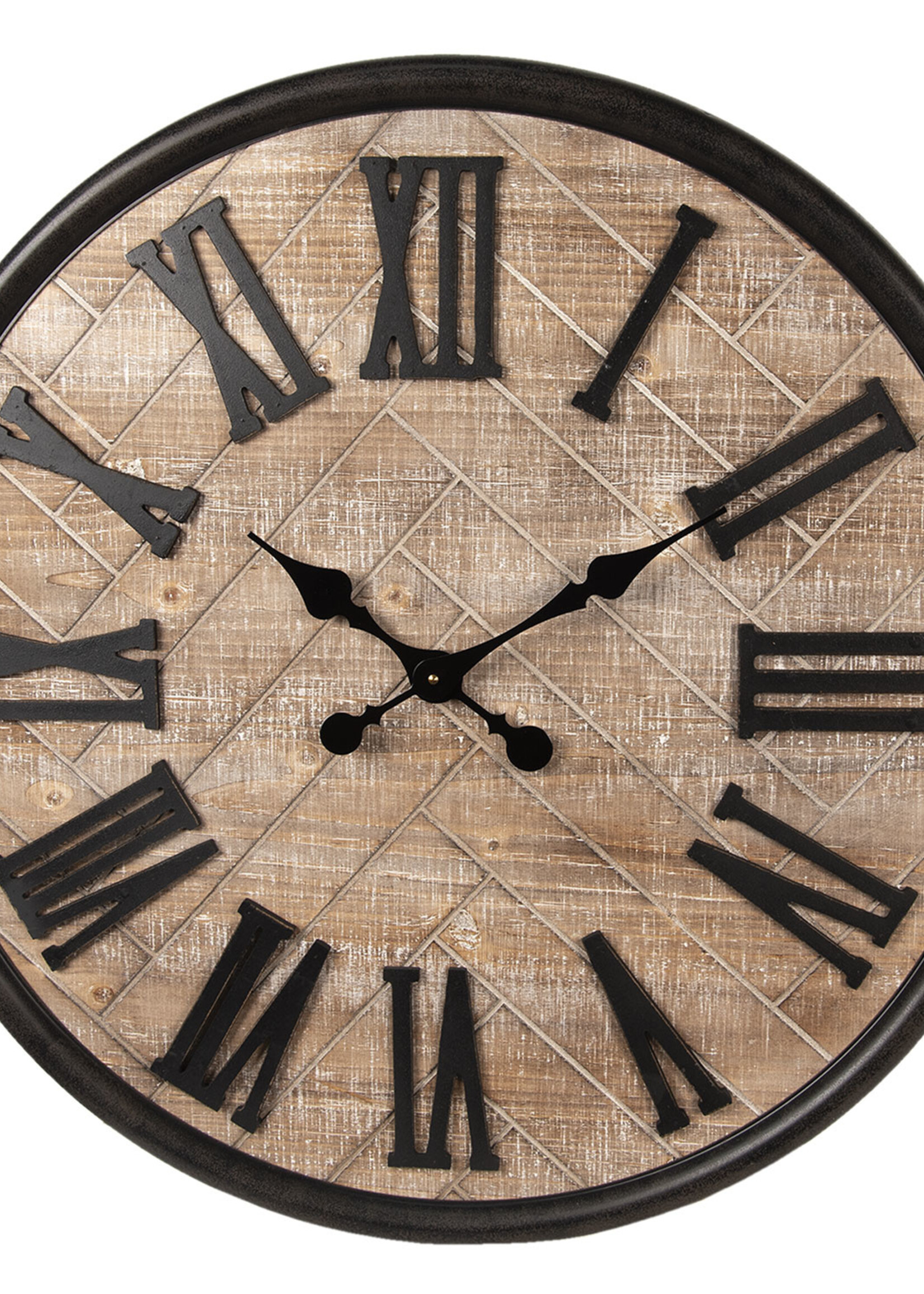 Clayre & Eef Wandklok Ø 76*5 cm / 1*AA 5KL0125